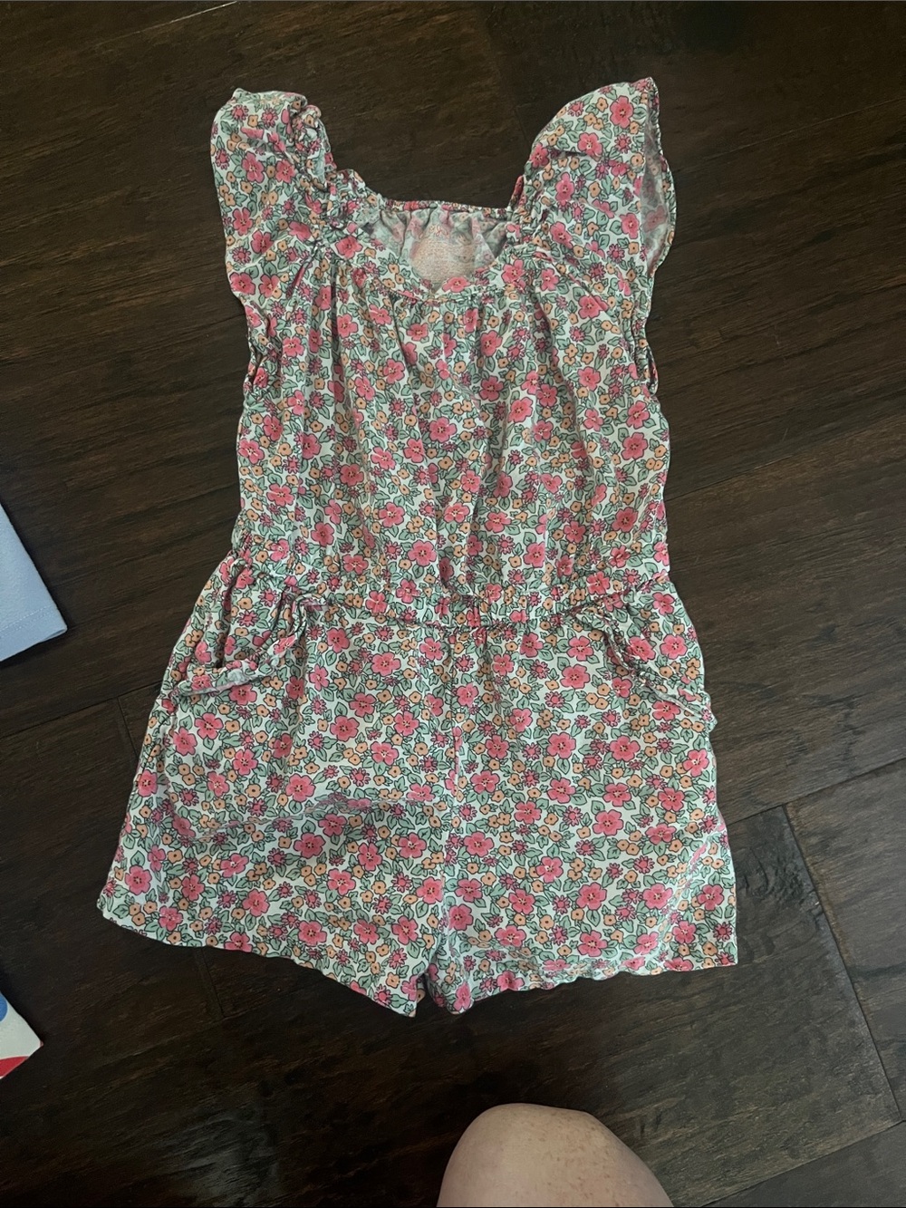 Floral Print Pink Girls' Romper - Kids Bottoms